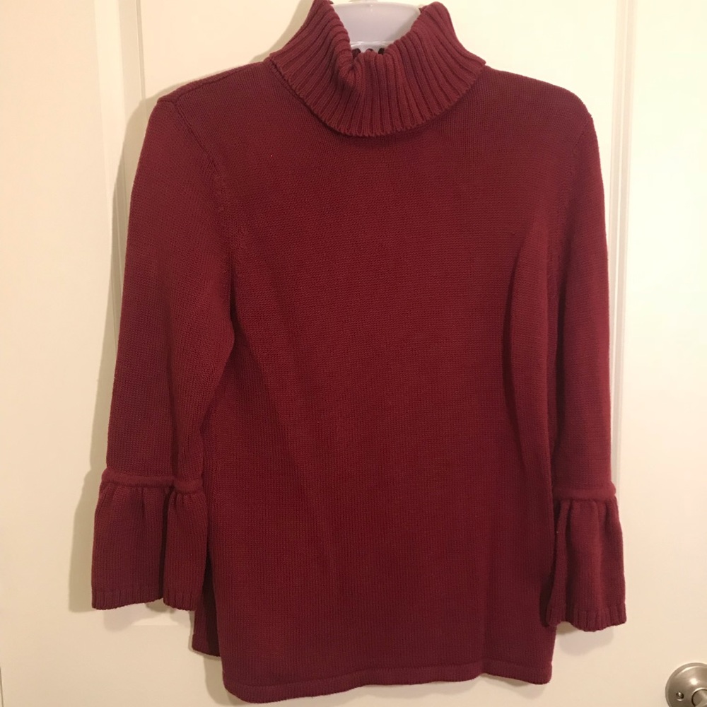 Deep Red Nice Turtle Neck Sweater